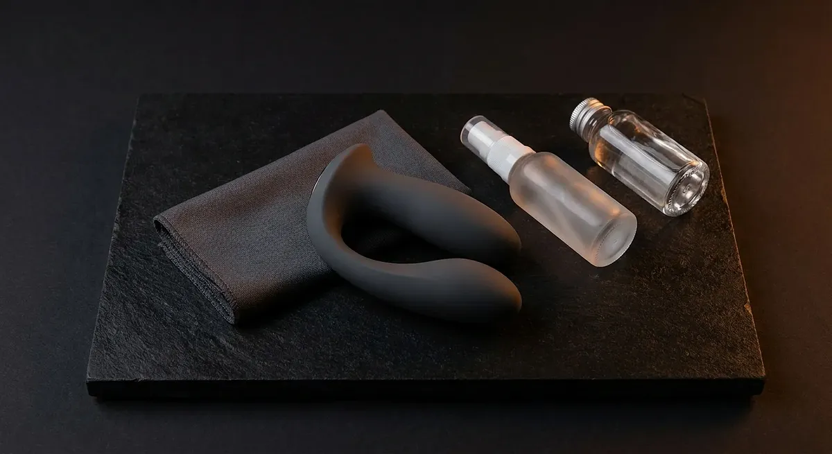 Body-safe silicone toy with gentle cleaning supplies