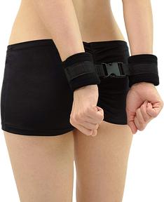 Soft Bondage Hand Cuffs with Click Closure (Black)
