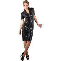 Kleid aus Latex in Midilänge mit 2-Wege-Zip