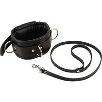 Leder-Halsfessel mit Leder-Leine